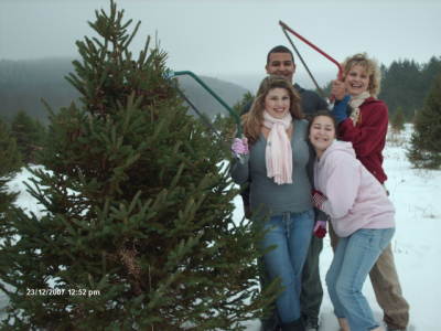 Cutting down our Christmas tree!